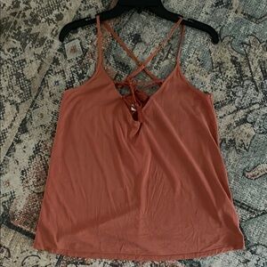 Burnt orange tie top
